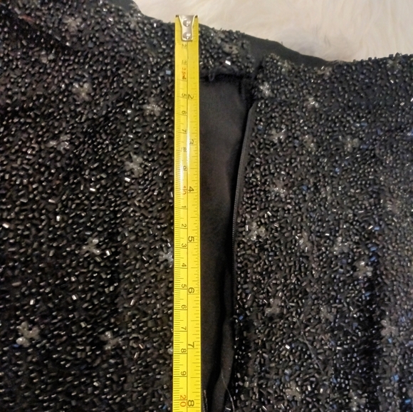 Couture designer Naeem Khan black evening long length beaded skirt size 4 - Picture 8 of 8